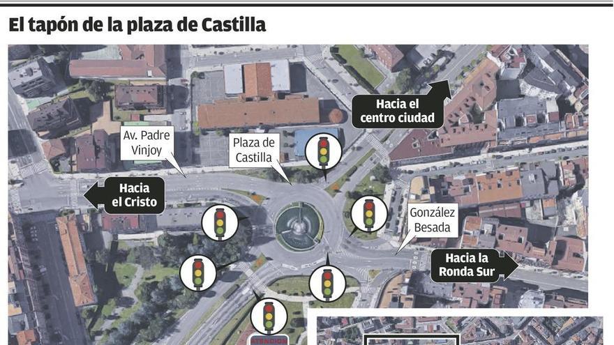 Los conductores ven en la plaza de Castilla &quot;un tapón inevitable&quot; con lluvia y en horas punta