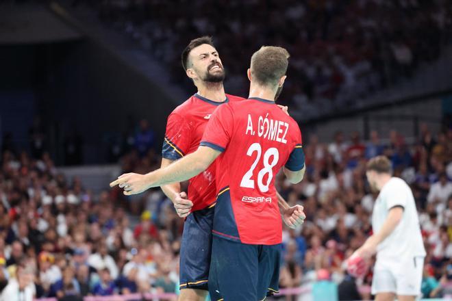 Augustin CASADO (Spain), Aleix GOMEZ (Spain), Handball, Mens Semifinal between Germany and Spain during the Olympic Games Paris 2024 on 9 August 2024 at Pierre Mauroy stadium