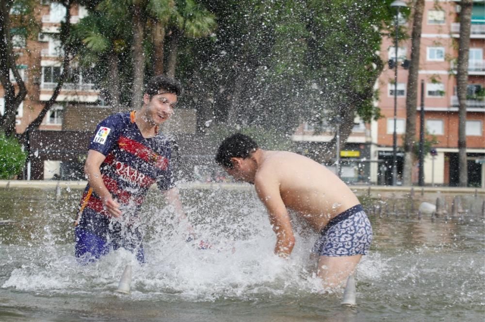 Celebración del título de Liga del Barcelona en Murcia