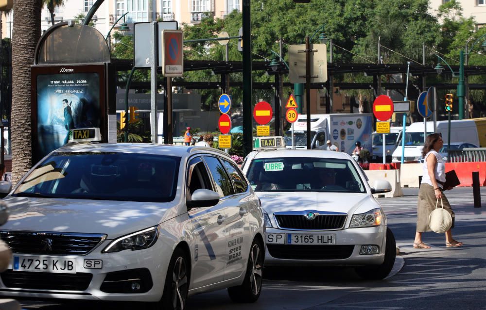 Los taxistas malagueños se suman a la huelga