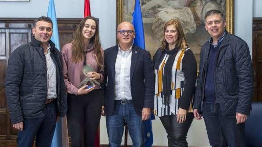 Ainhoa García, ayer durante la recepción. // I.Osorio