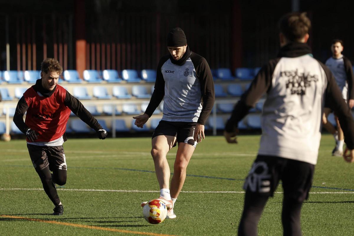 Christian Rivera, durante un entrenamiento de esta semana en La Toba.