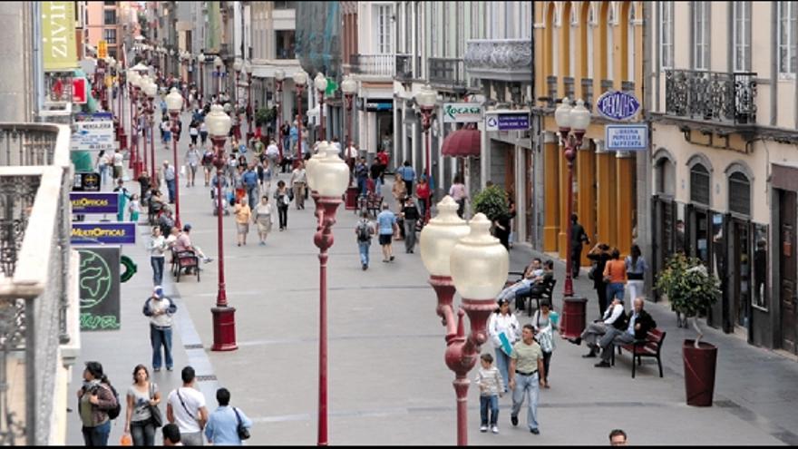 Aspecto de la calle Triana, con los alquileres más altos de la ciudad.