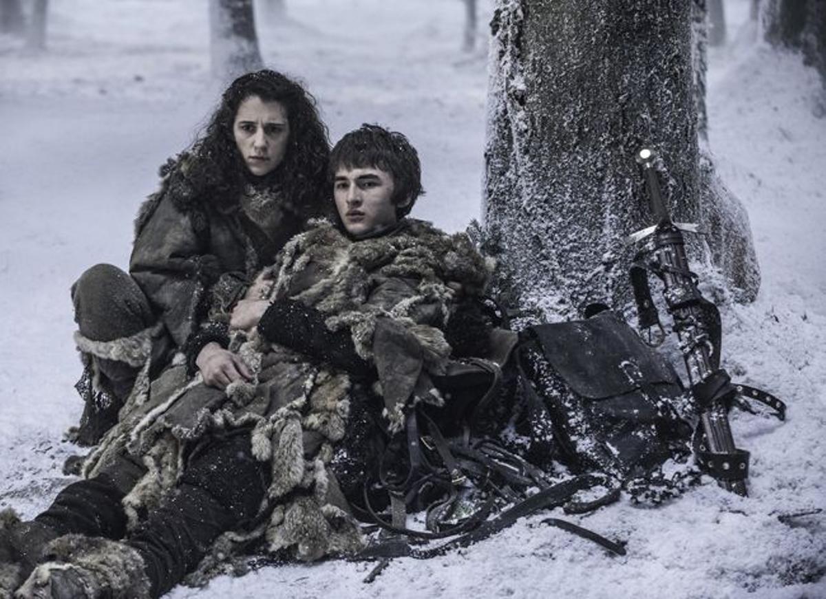 Meera Reed y Bran Stark en Juego de Tronos