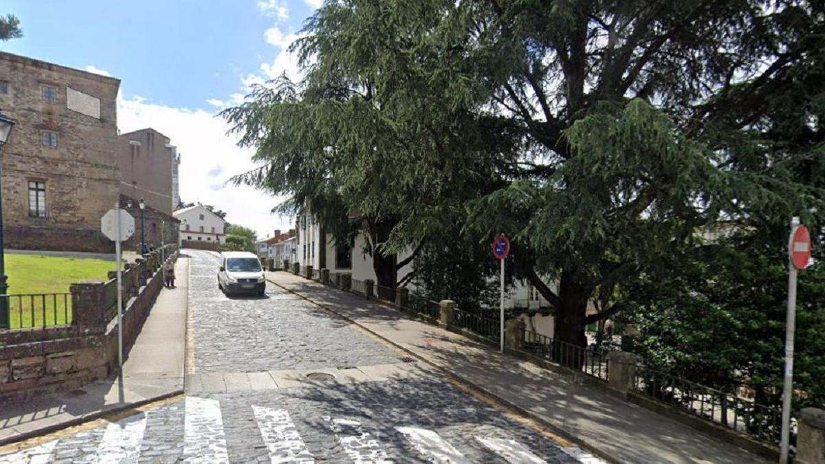 A rúa de Bonaval en Santiago