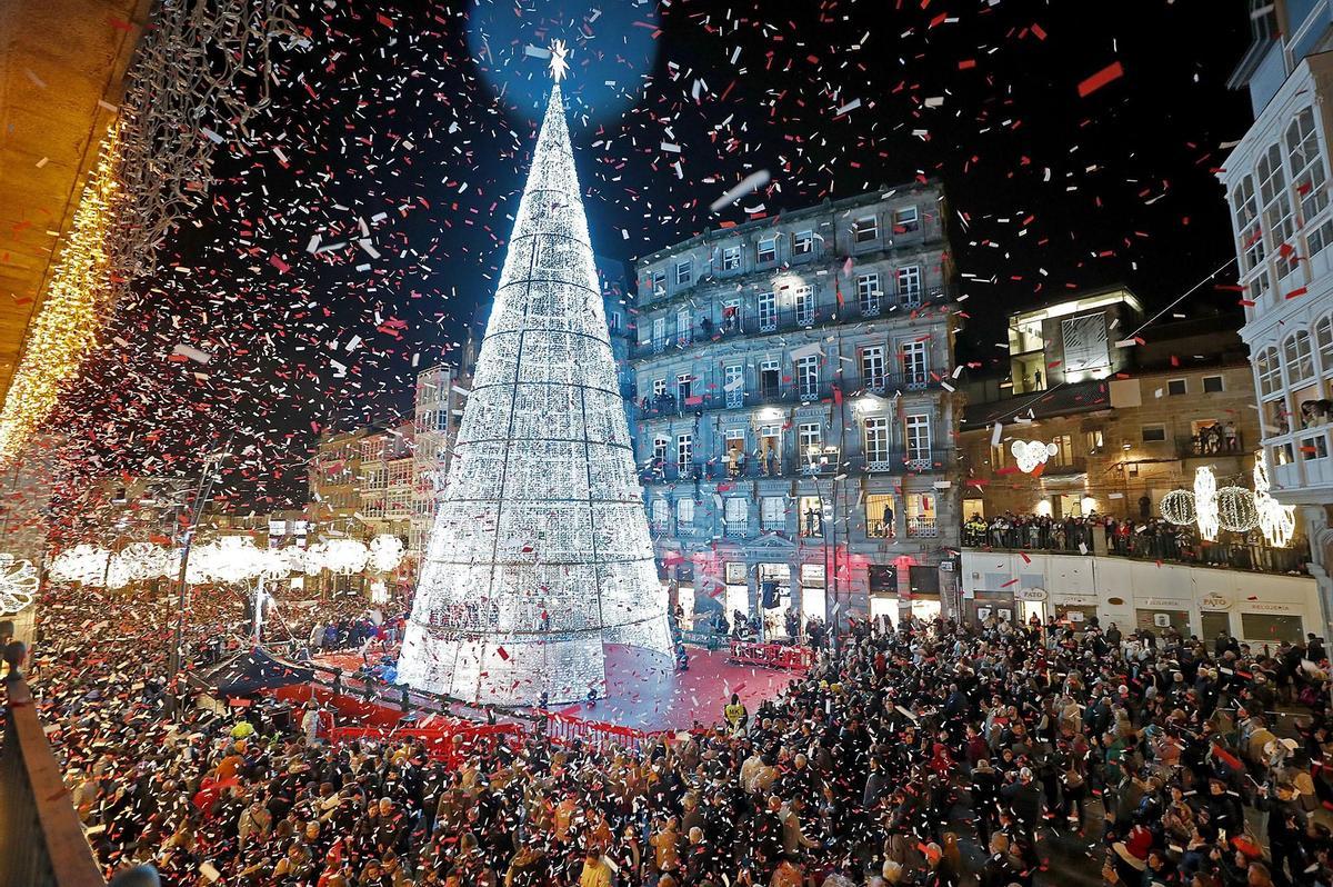 Acto de encendido de las luces de Navidad en Vigo.