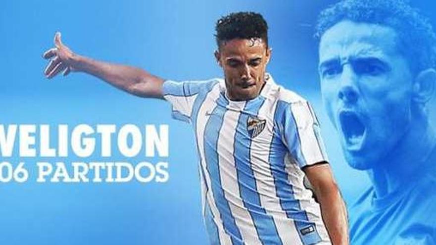 Histórico Weligton, leyenda en el Málaga CF