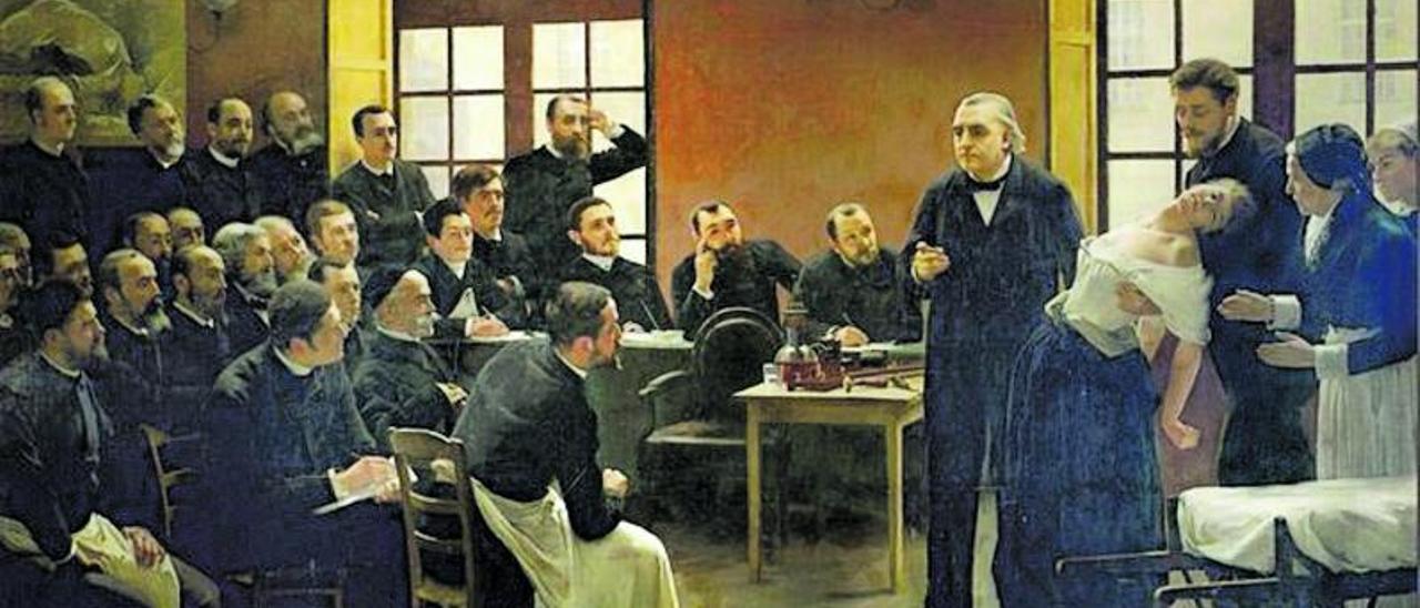 El psiquiatra francés Jean-Martin Charcot enseña cómo tratar la histeria en 1887, en un cuadro de Pierre André Brouillet. | LP/DLP