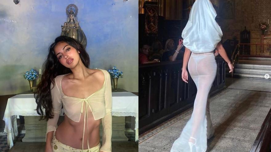 La modelo alicantina Cindy Kimberly posa con transparencias en una iglesia y le dicen de todo (y también bonita)