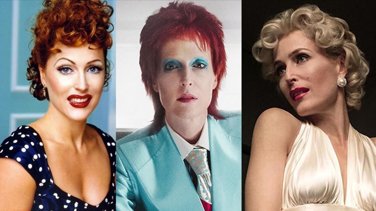 Gillian Anderson, en 'American Gods', caracterizada como Lucille Ball, David Bowie y Marilyn Monroe.