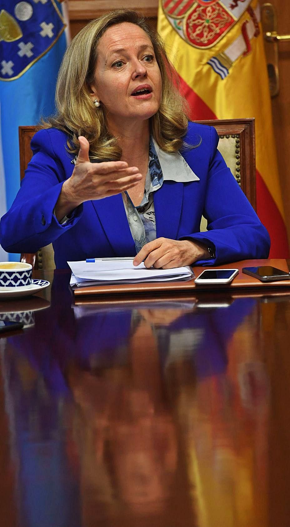  Nadia Calviño, durante la entrevista