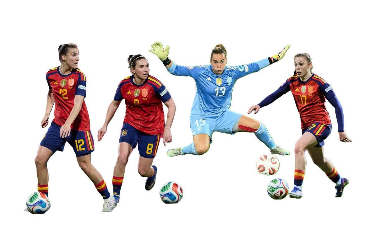 Patri Guijarro, Mariona Caldentey, Cata Coll y Lucía Corrales