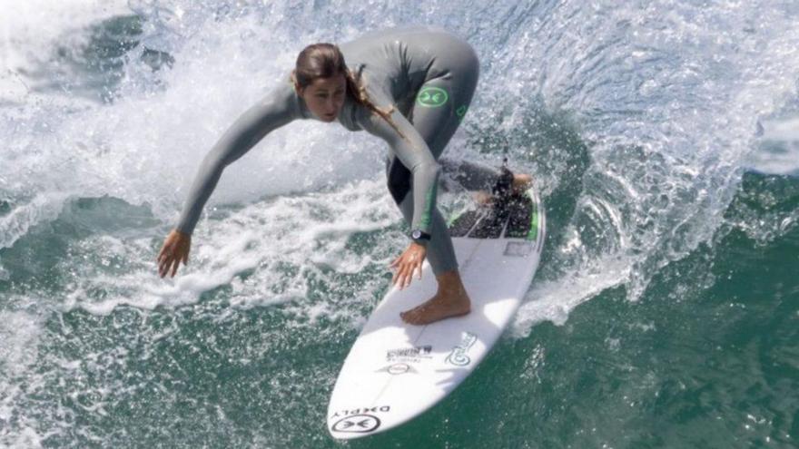 Lucía Martiño, durante una competición.