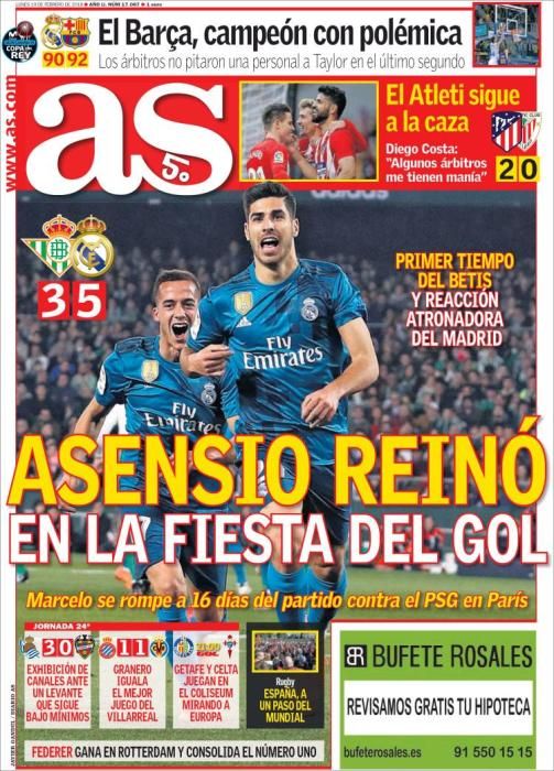 Portada lunes 19 de febrero de 2018