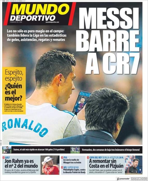 Portadas deportivas del martes 23 de enero