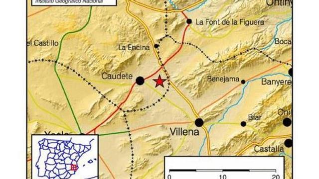 Villena registra una réplica del terremoto de magnitud 3'8 ocurrido esta mañana