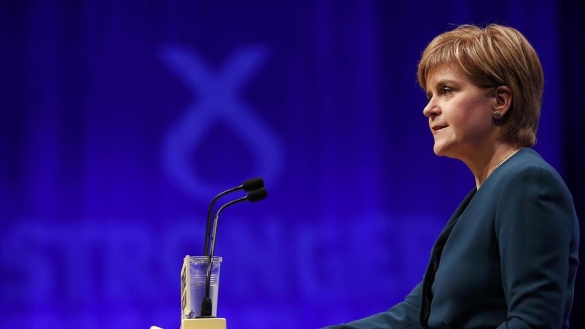 Nicola Sturgeon habla en la conferencia del SNP