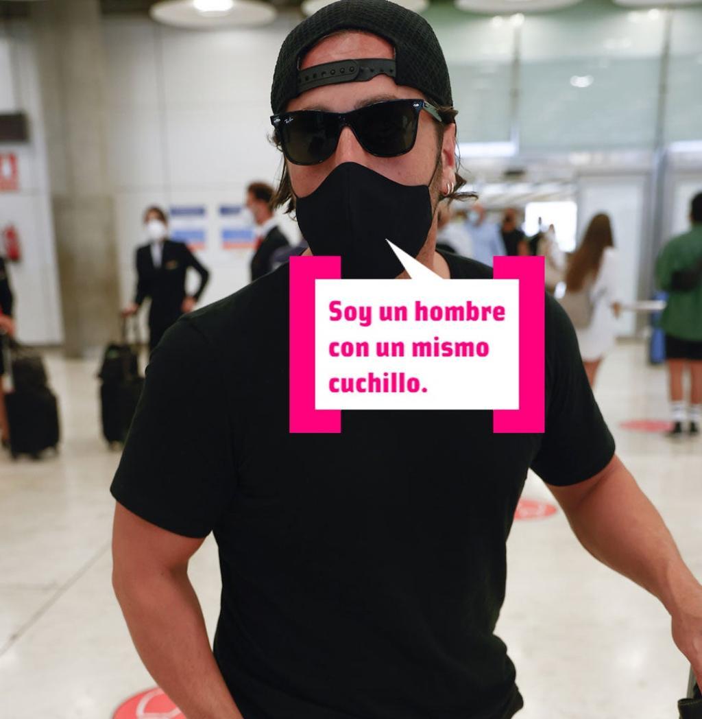 David Bustamante en el aeropuerto de Madrid