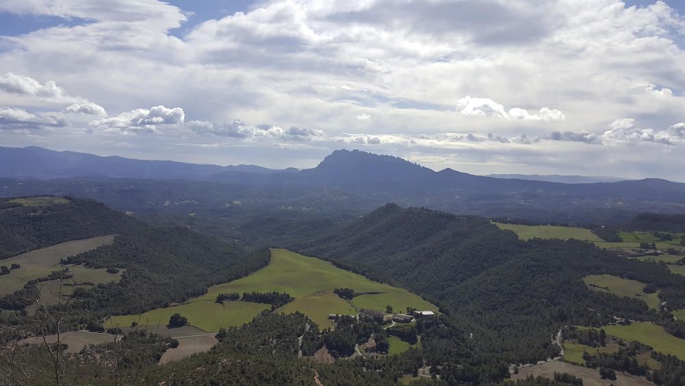 Paisatge. La muntanya de Montserrat sempre destaca imponentment i emmarca un paisatge de contrastos.