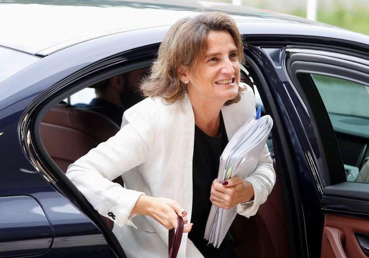Teresa Ribera, a su llegada al Consejo de Ministros de Energía de la UE el pasado lunes, en Luxembrugo.
