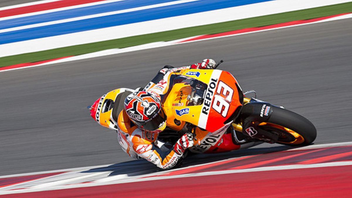 Márquez, en el circuito de Austin, a mediados de marzo