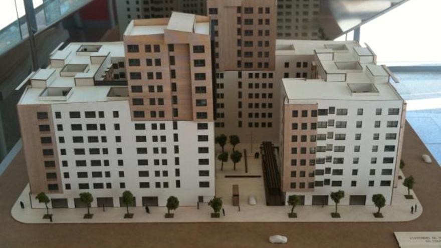 Los edificios de la colonia militar sólo existen en maquetas