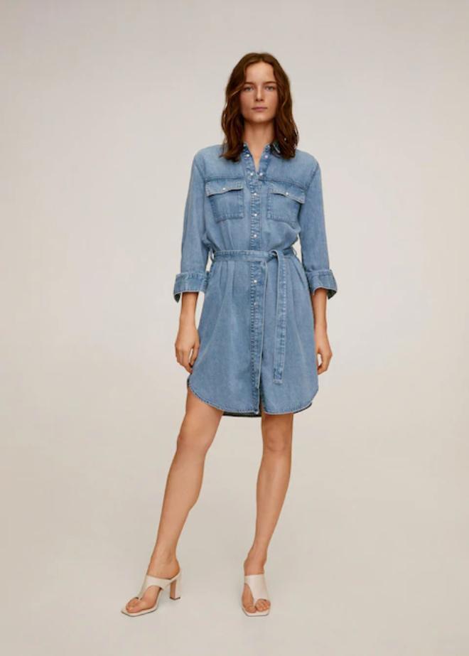 Vestido denim cinturón 29,99€