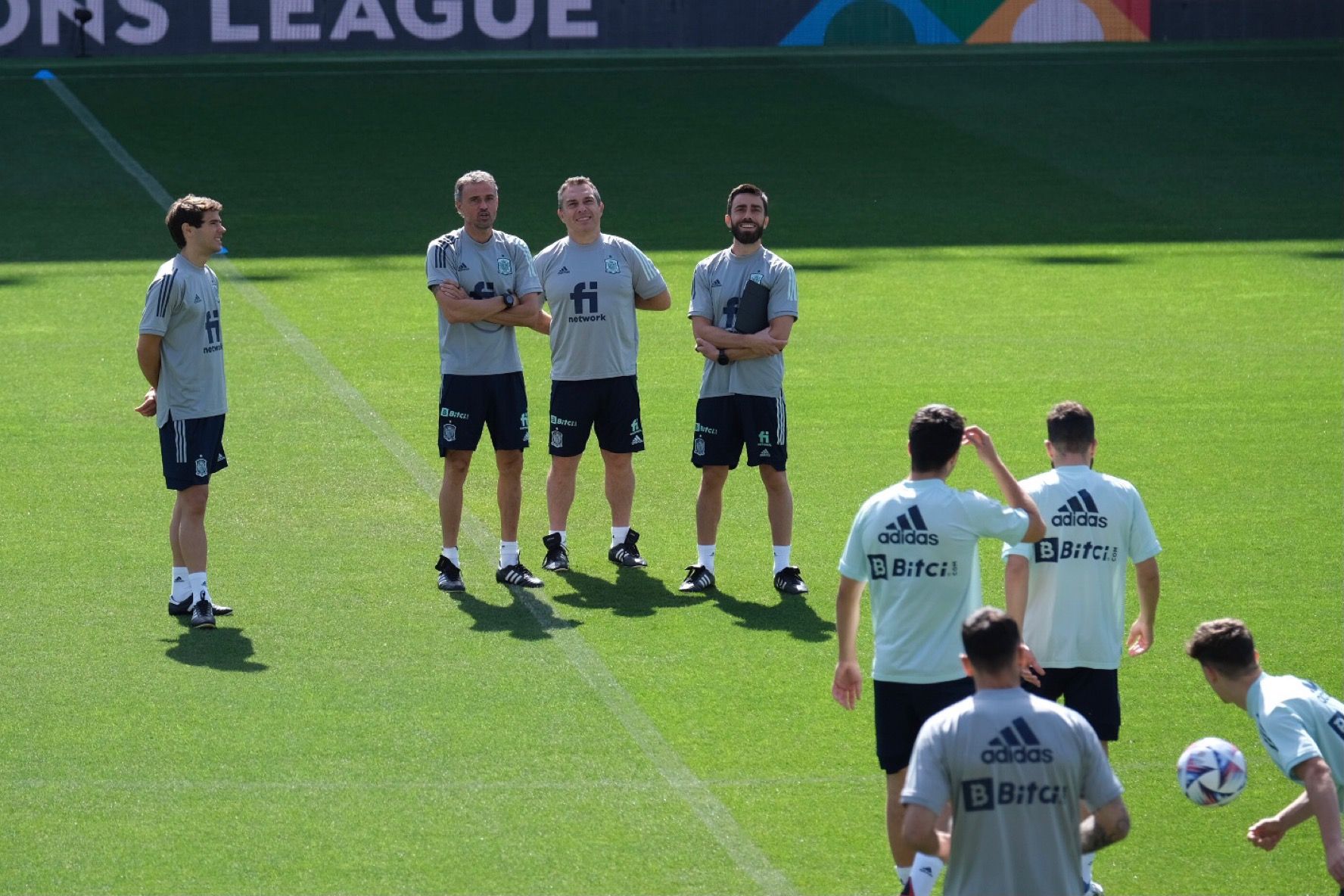 España se entrena en La Rosaleda para preparar el partido ante la República Checa