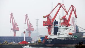 FILE PHOTO: A crude oil tanker is seen at Qingdao Port, Shandong province, China