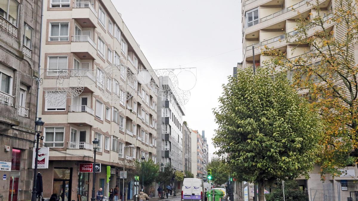 La calle Pi y Margall, donde tuvo lugar el hallazgo del cuerpo. // Marta G. Brea