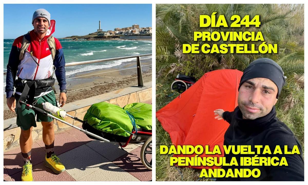 David Giménez, conocido en redes como @elretodedavid, se ha propuesto dar la vuelta a la península ibérica caminando.