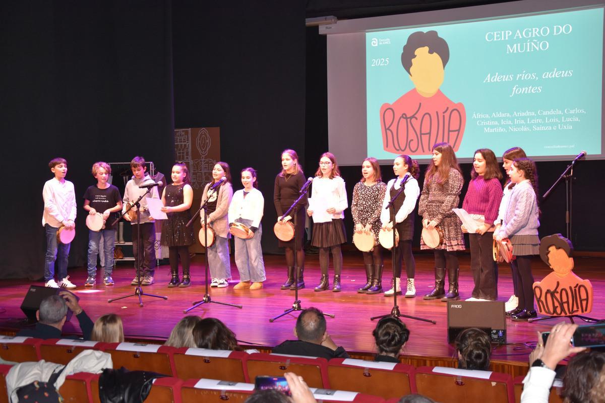 Alumnos de Ames en la anterior edición de la Gala por Rosalía de Castro
