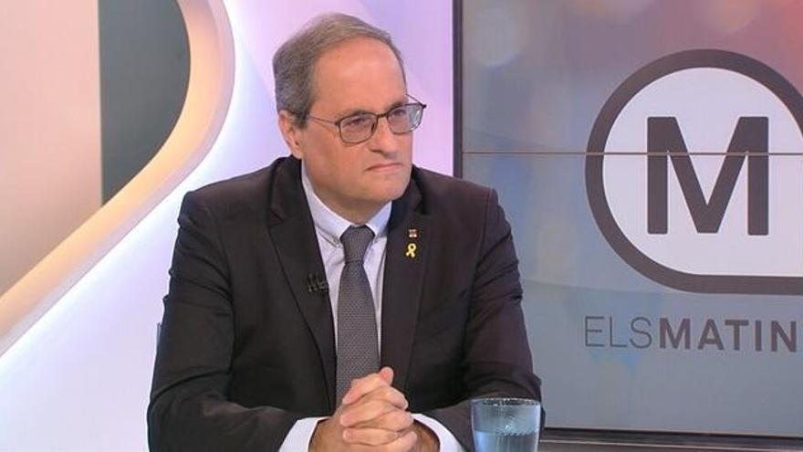 Quim Torra, durant l&#039;entrevista a TV3