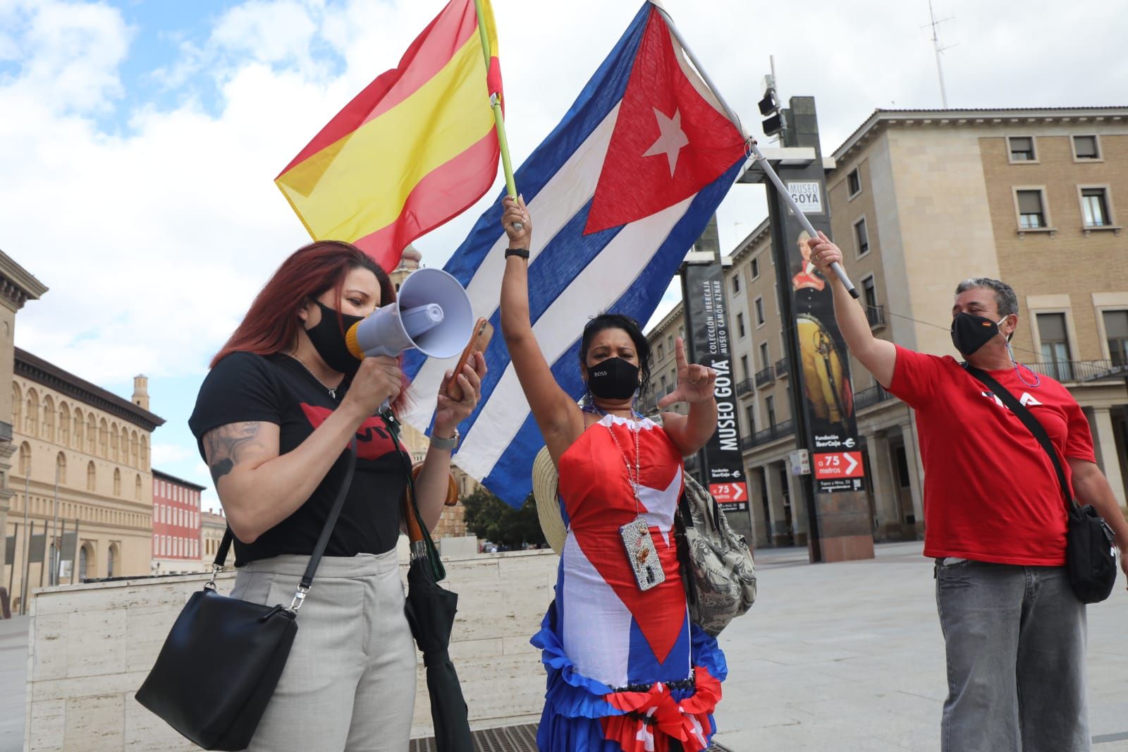 La comunidad cubana de Zaragoza se manifiesta a raíz las protestas en el país