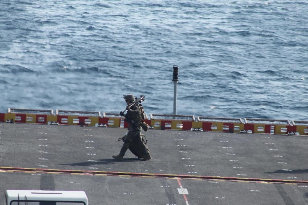 En la segunda jornada a bordo comienza el ejercicio Balearex-19, con un mar movidito y vientos que pusieron al límite la maniobrabilidad