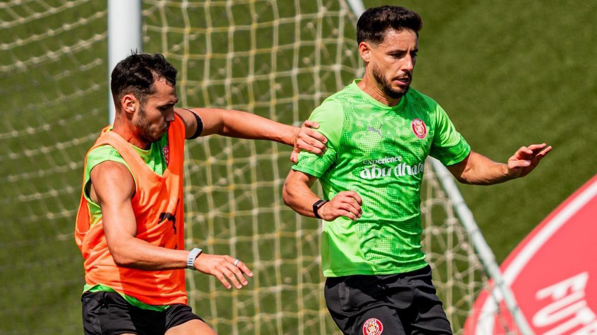 Arnau i Àlex Moreno, en un entrenament.