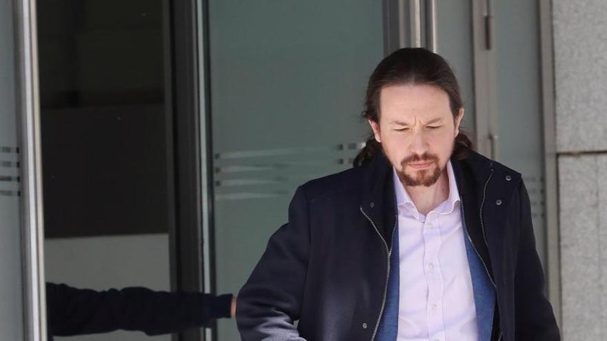 Pablo Iglesias, saliendo del juzgado.