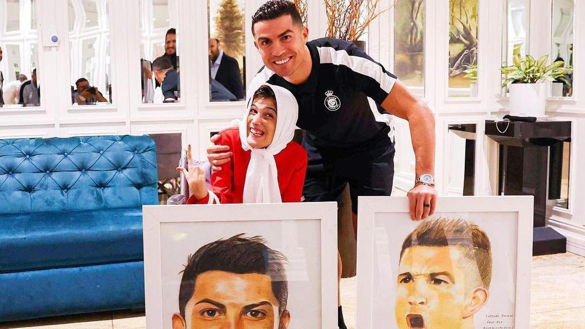 Cristiano Ronaldo y la pintora iraní Fatima Hamami