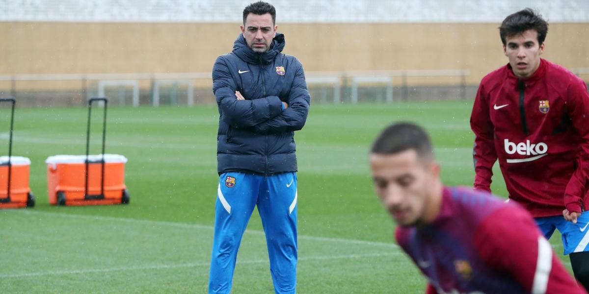 Xavi Hernández, durante una sesión de entrenamiento.