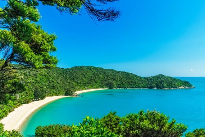 Panorámica de Abel tasman, Nueva Zelanda