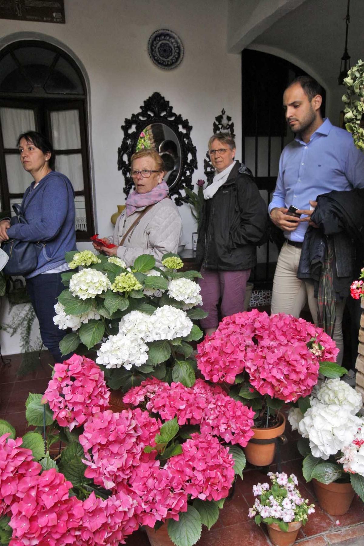 Colas y lluvia en el primer día de Fiesta de los Patios