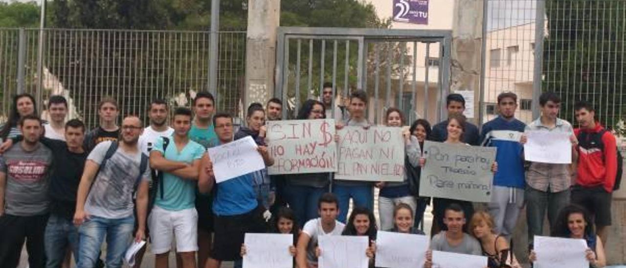 Imagen de la protesta de los alumnos la pasada semana.
