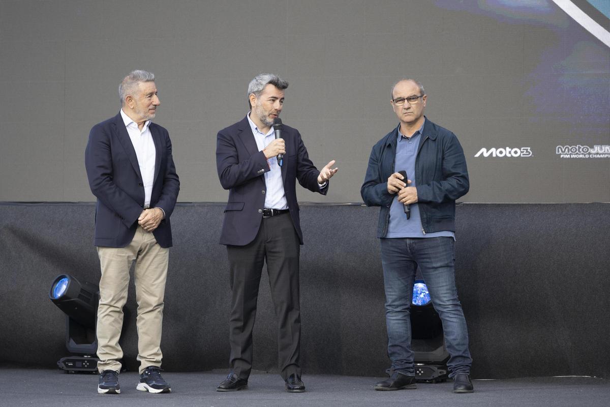 Jorge Martínez Aspar, con Nico Collado y Kike Bañuls.