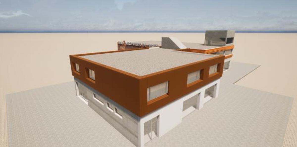 Recreación de la ampliación de la terminal del Aeropuerto de Teruel