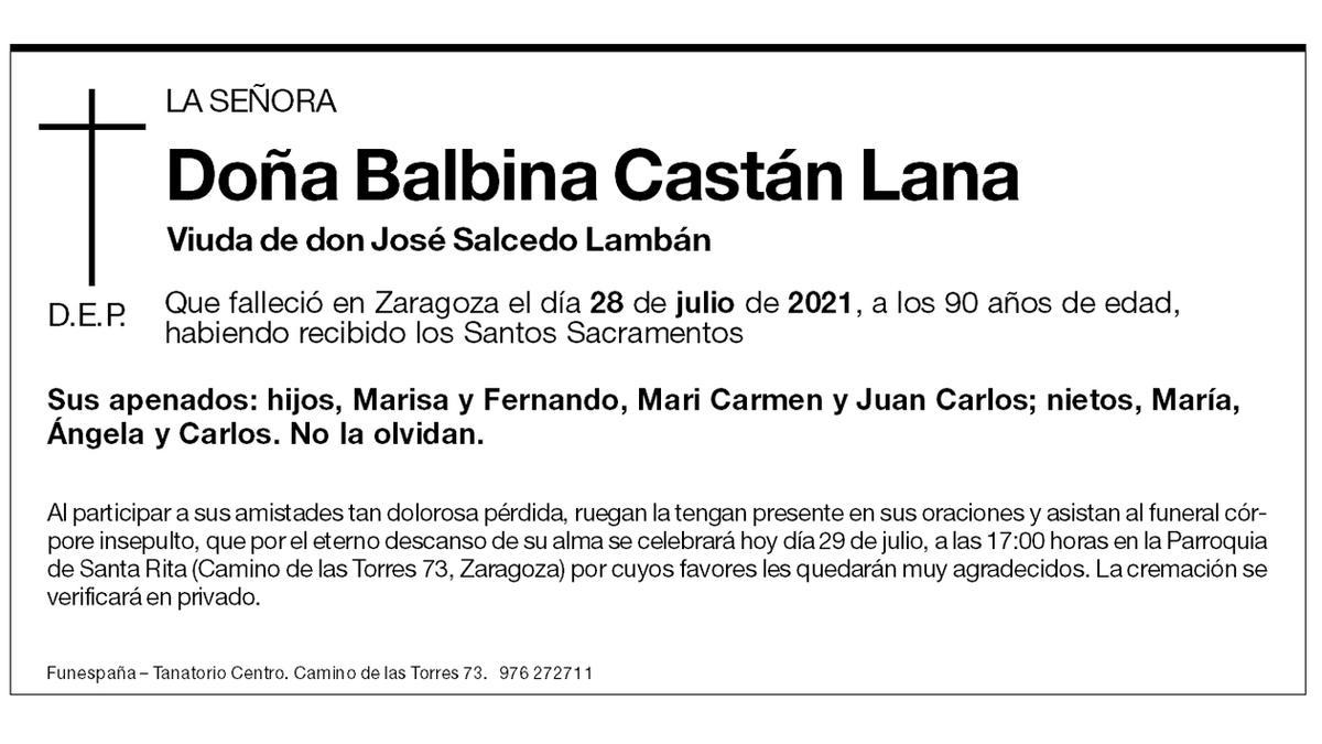 Doña Balbina Castán Lana