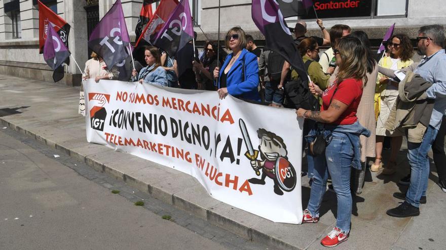 El sector del telemarketing sigue en lucha en A Coruña