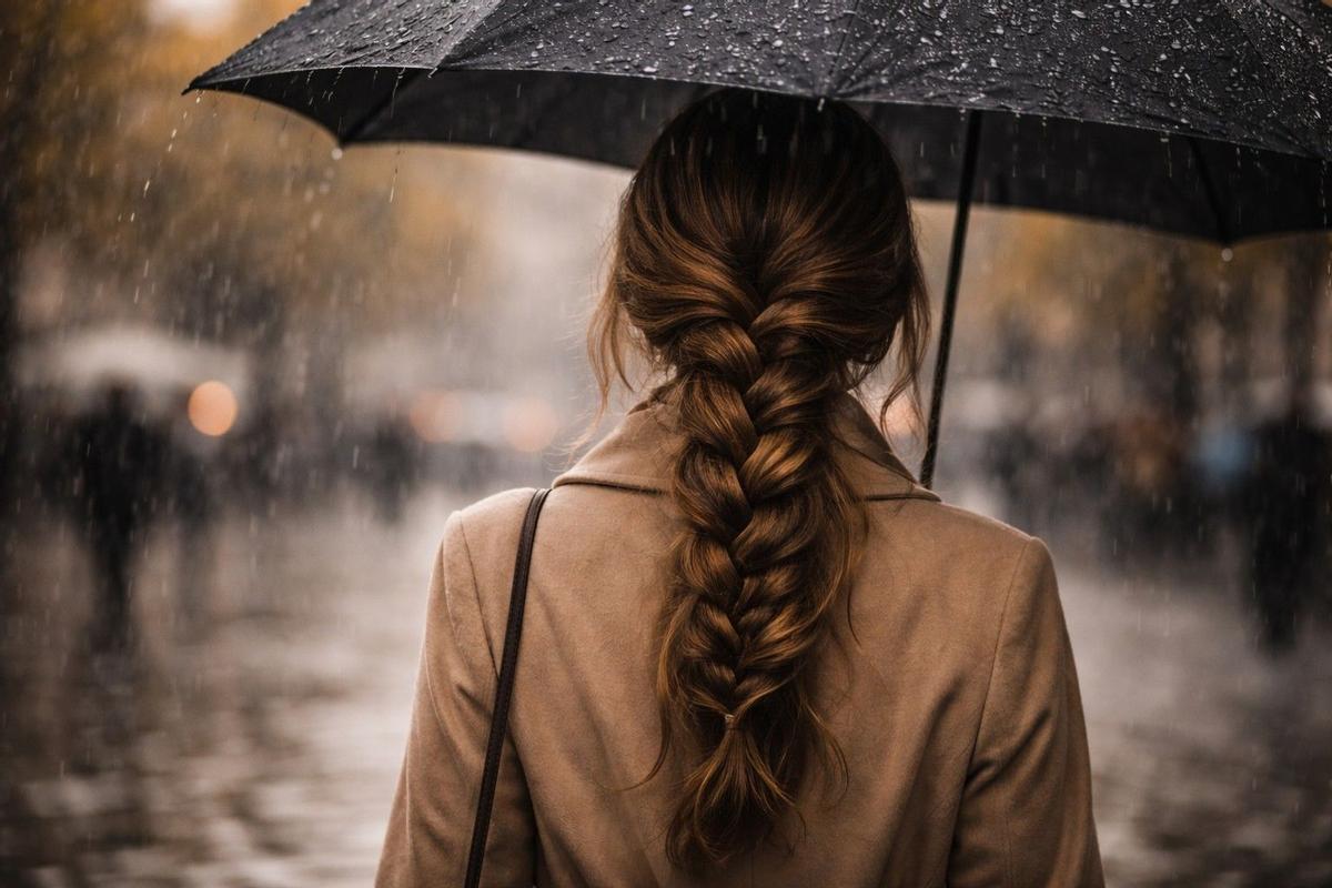 Con una trenza podrás ir bien peinada bajo la lluvia.