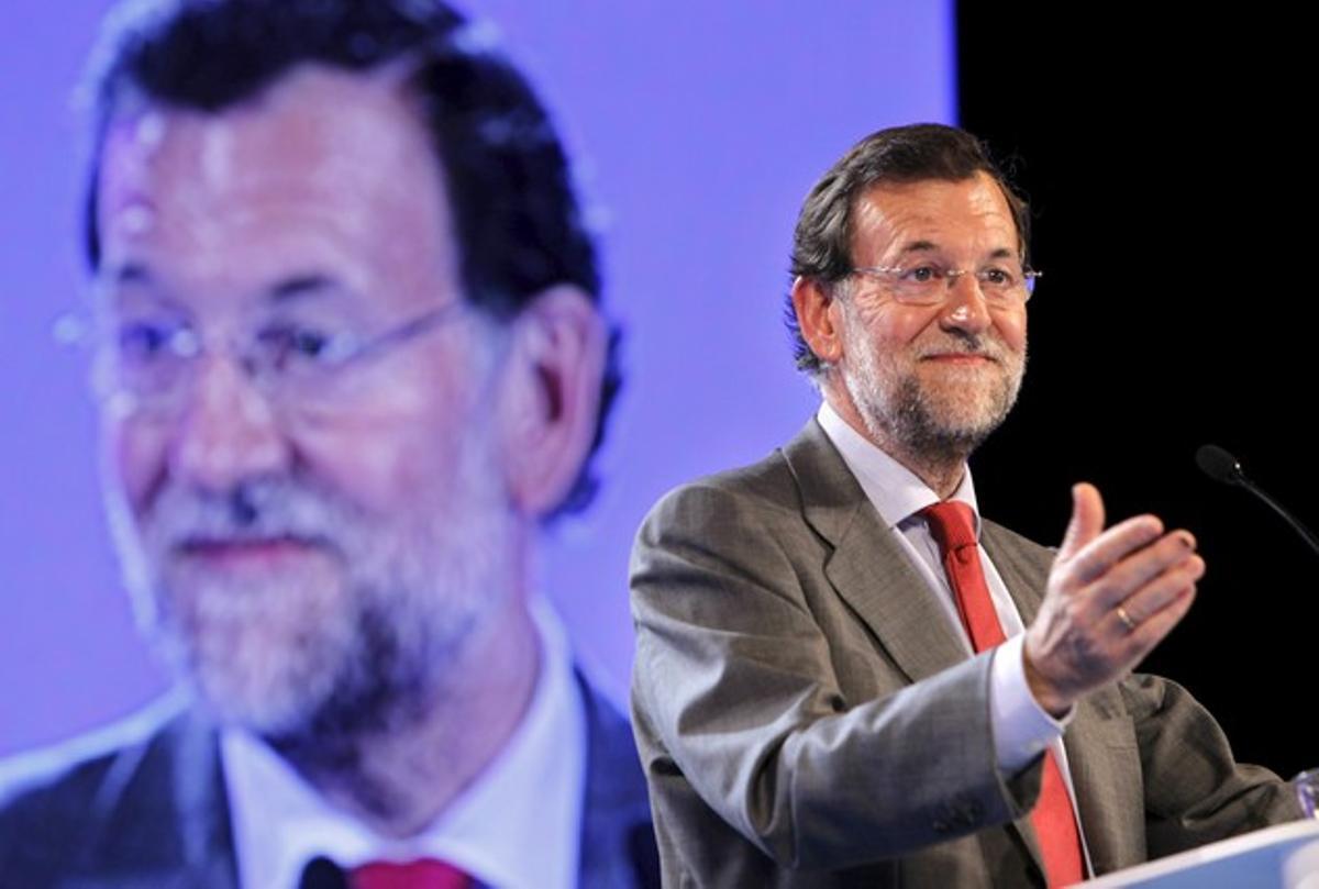 Rajoy, en un míting a Sevilla, el dia 5 de maig. Rajoy, en un míting a Sevilla, el dia 5 de maig.