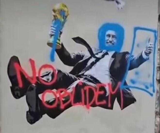 Vandalizan el mural dedicado a Luis de la Fuente tras el triunfo de España en el Mundial