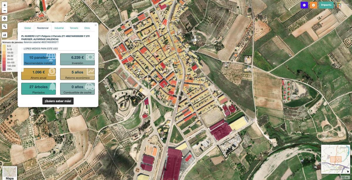 Uno de los mapas de Alfarrasí incluidos en el informe.